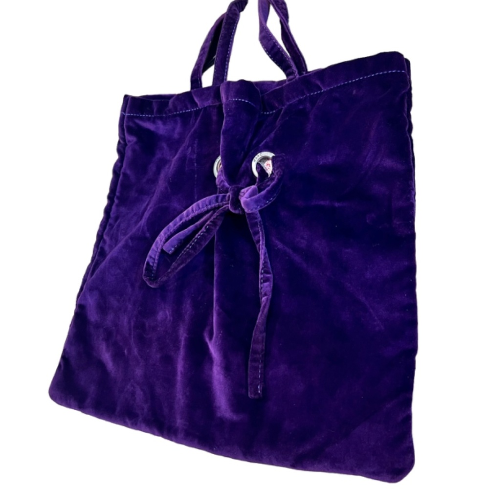 Marc Jacobs Purple Velvet Shopping Bag Tote - Picture 6 of 14